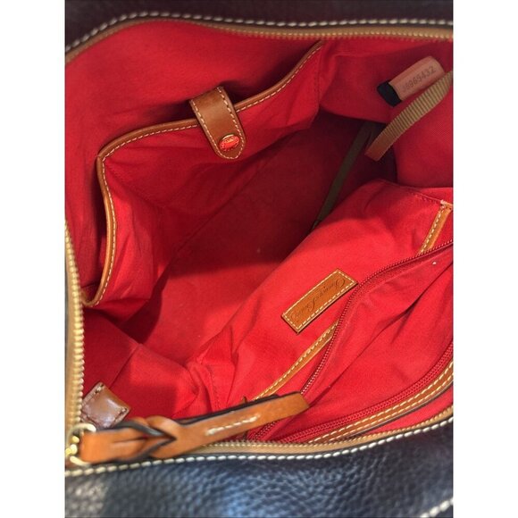 Dooney & Bourke Lexington Black Pebbled Leather Double Handle Zipper Tote Bag - Picture 11 of 13